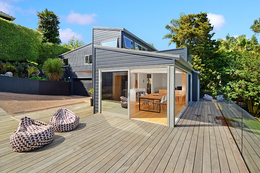 Remuera villa with extensive renovation of home and decking area for a growing family